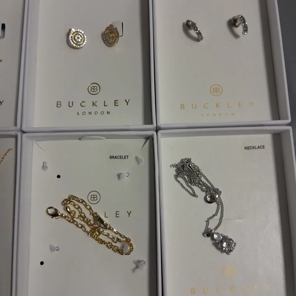 LOT OF 8 ASSORTED BOXED BUCKLEY LONDON JEWELLERY ITEMS