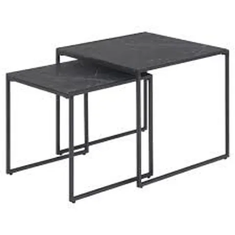 BOXED INFINITY NEST OF TABLES - MARBLE PRINT/MATT BLACK (1 BOX)