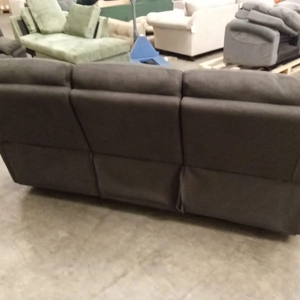 ALBION CHENILLE 3 SEATER HIGH BACK MANUAL RECLINER SOFA - CHARCOAL RRP £679