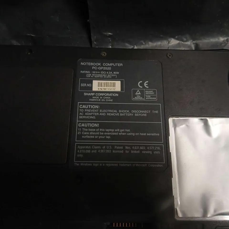SHARP NOTEBOOK COMPUTER PC-GP2520