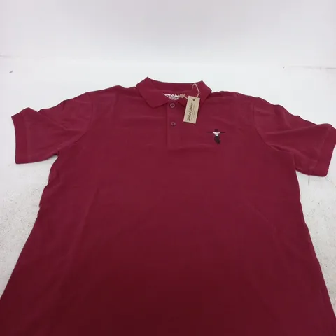 SPOKE & SOLACE BURGUNDY POLO SHIRT SIZE M