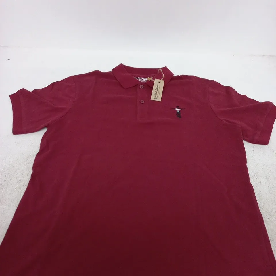 SPOKE & SOLACE BURGUNDY POLO SHIRT SIZE M