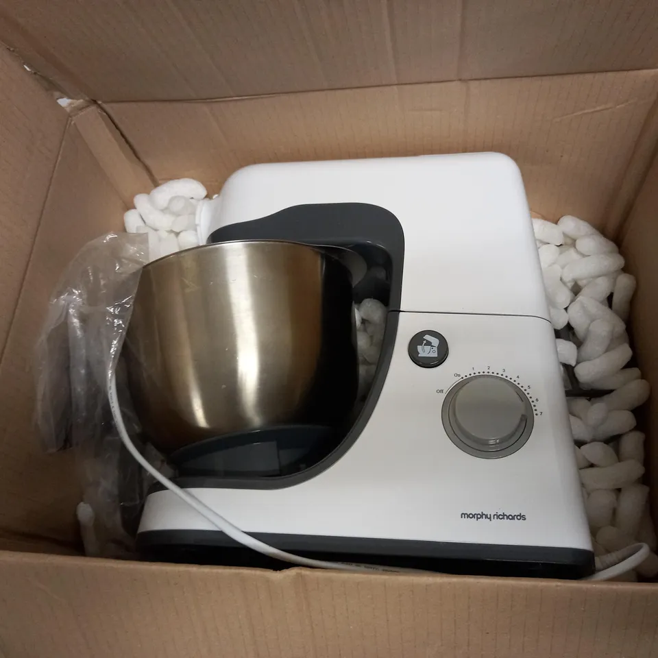 MORPHY RICHARDS STAND MIXER 400023 800W WHITE GREY