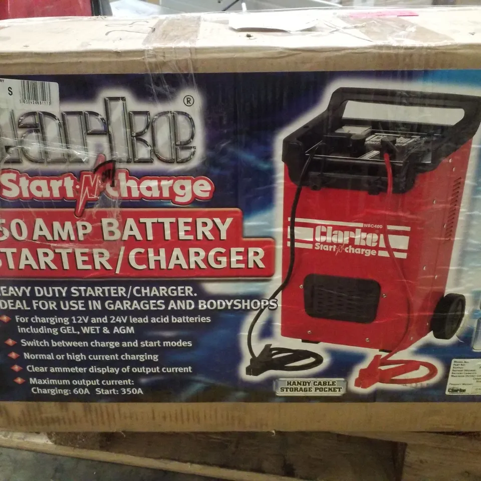 BOXED CLARKE WBC400 350A BATTERY STARTER/CHARGER