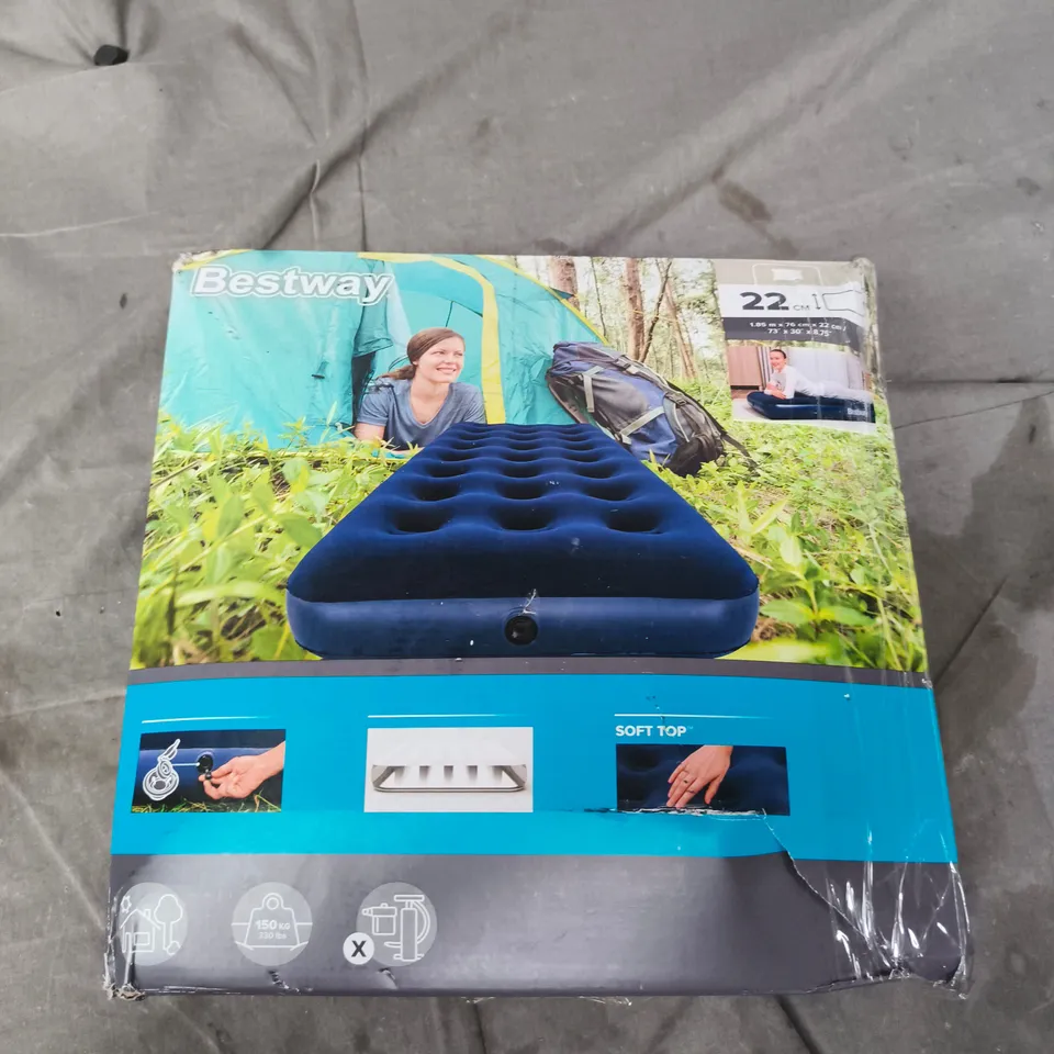 BESTWAY CAMPING AIR MATTRESS WITH SOFT TOP – 22 CM THICK