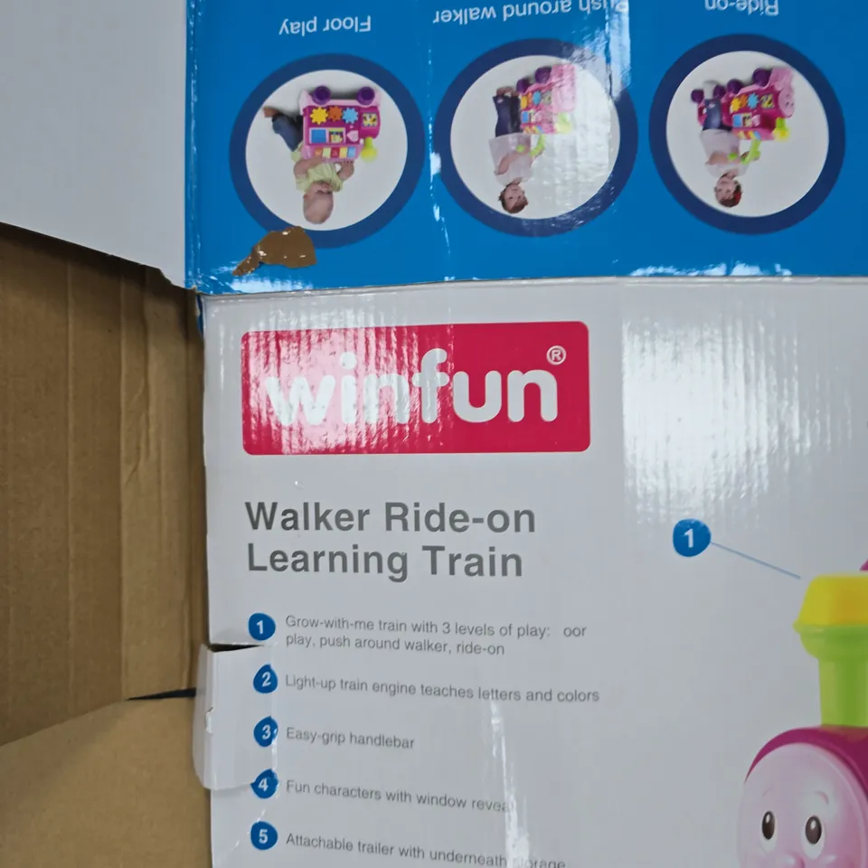 WINFUN WALKER RIDE-ON LEARNING TRAIN – PINK TODDLER TOY (3 LEVELS OF PLAY)