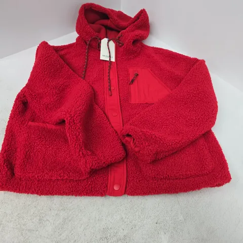 SEASALT CORNWALL RED FLEECE HOODIE – UK SIZE S