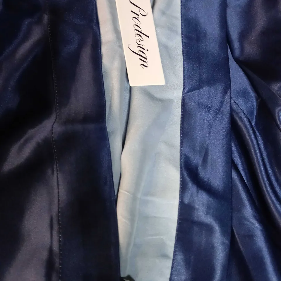 DESIGNER NAVY SATIN/BIRD PRINT LIGHT WEIGHT DRESSING GOWN