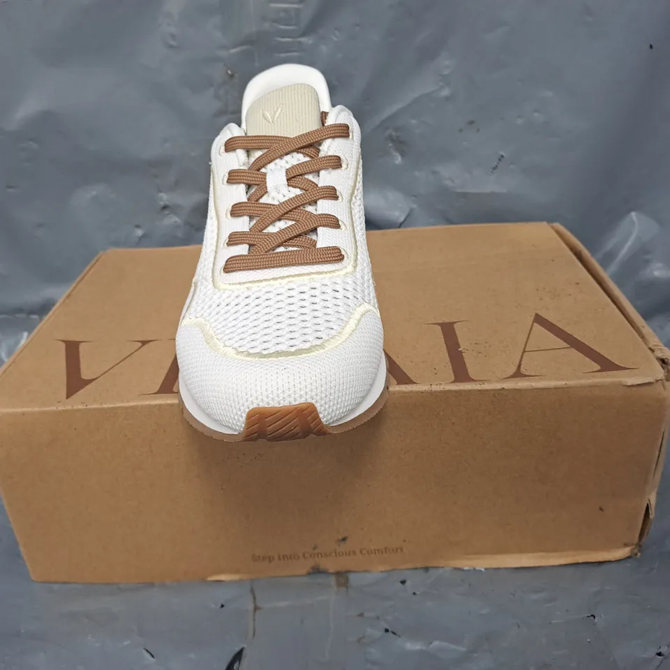 BOXED PAIR OF VIVAIA SHOES IN WHITE/BROWN SIZE EU 40