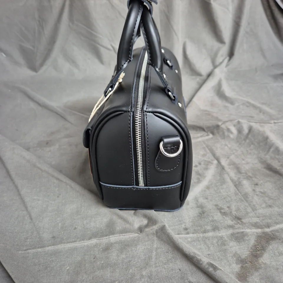 Dr. Martens Black Leather Satchel Bag with Front Pockets