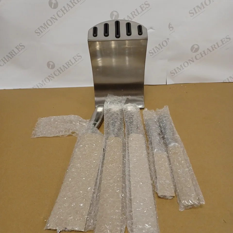 MORPHY RICHARDS ACCENTS STAINLESS STEEL KNIFE BLOCK