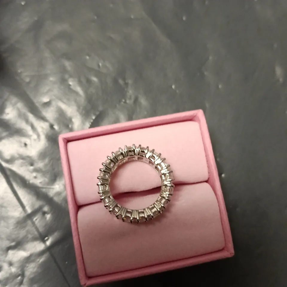 SWAROVSKI RING WITH BAGUETTE-CUT STONES AROUND THE BAND 