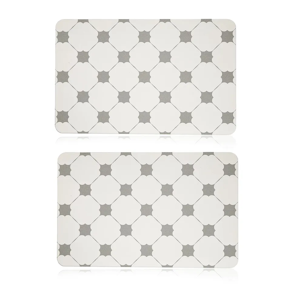SIMPLI SET OF 2 QUICK DRYING STONE BATH MATS IN GREY