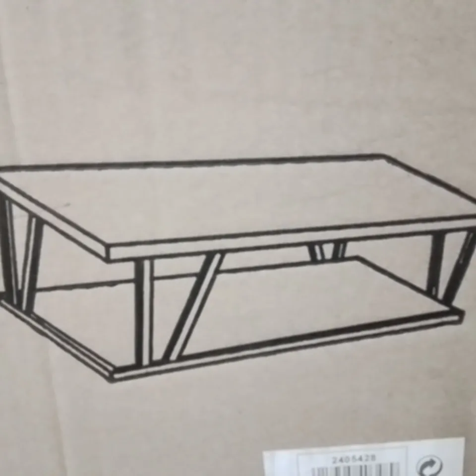 BRAND NEW HOMESDIRECT365 ACKLEY BLACK GLASS COFFEE TABLE (3 BOXES)