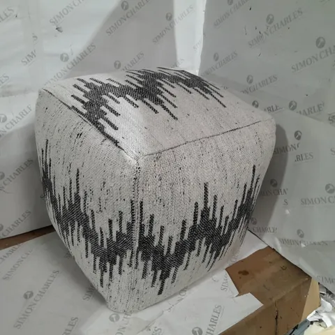 BOXED K BY KELLY HOPPEN ZIG ZAG POUFFE - WHITE