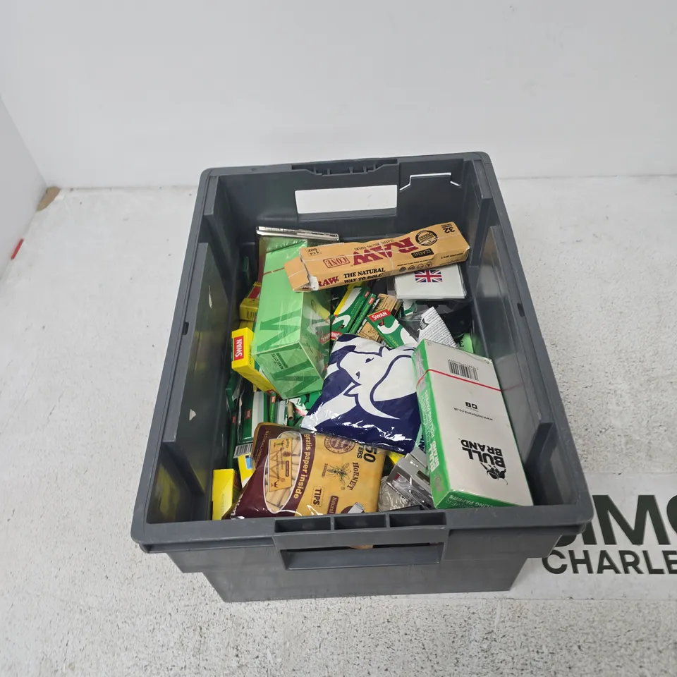 TOTE OF APPROXIMATELY 15 ASSORTED ITEMS TO INCLUDE: 20PACK SWAN EXTRA SLIM FILTERS
