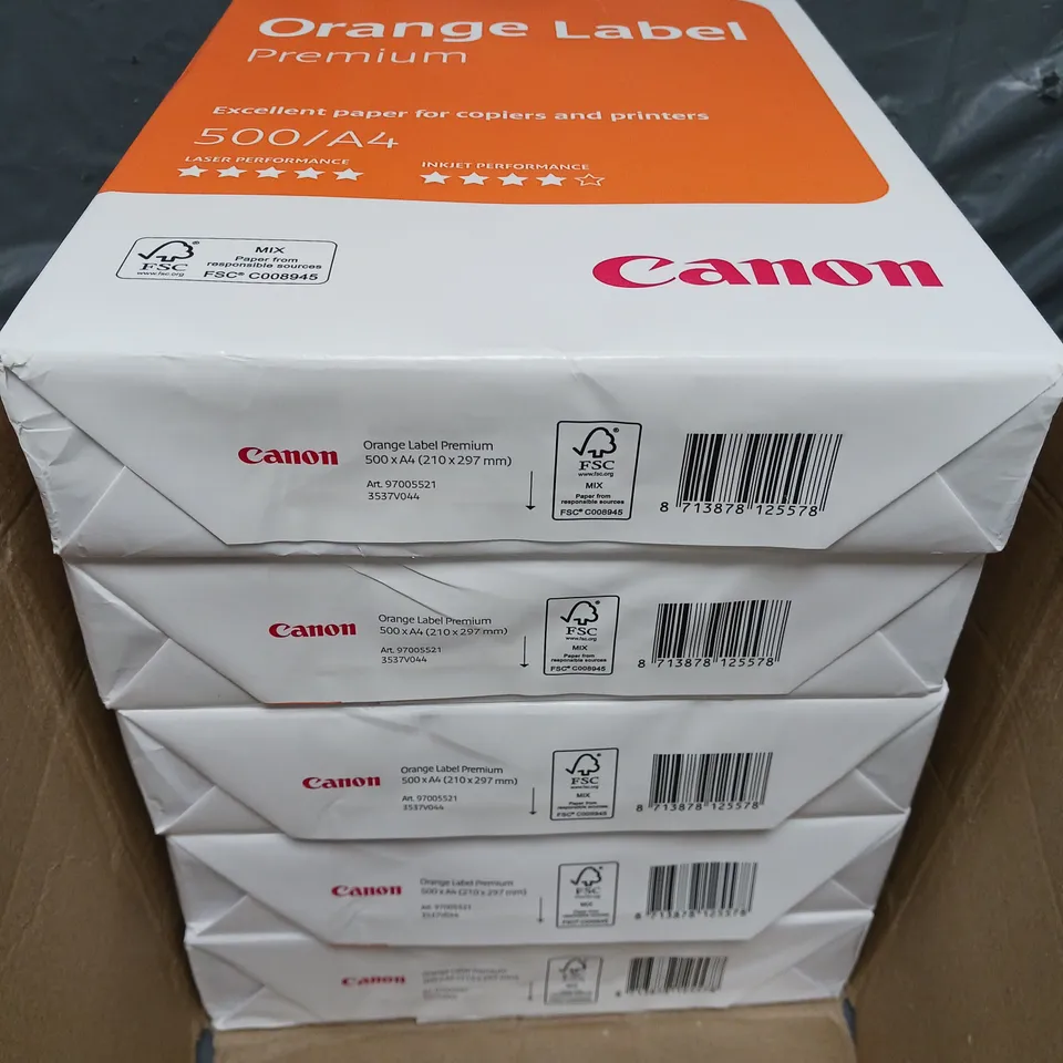 BOXED CANON ORANGE LABEL A4 PAPER (5x500)