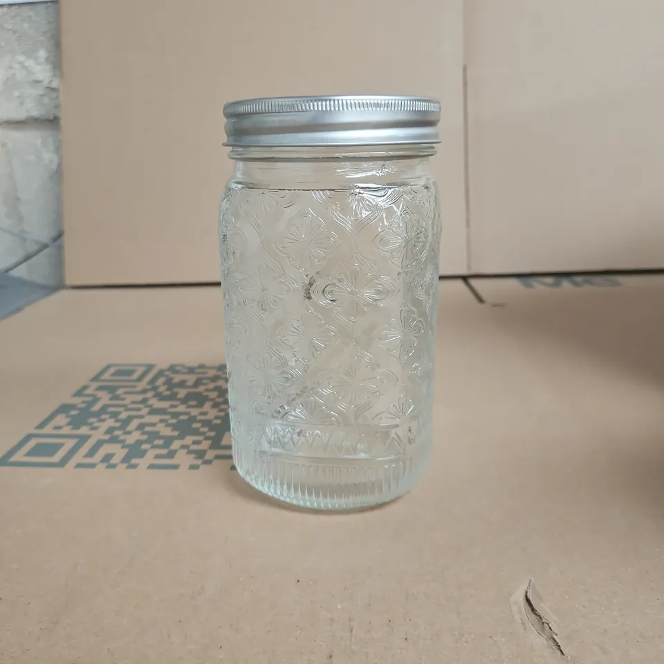 SET OF 6 GLASS JARS WITH LIDS