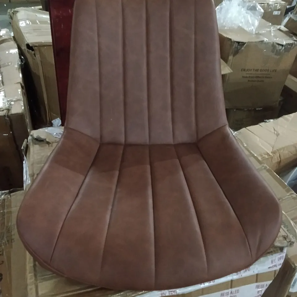 BOXED SET OF 2 FAUX LEATHER DINING CHAIRS 
