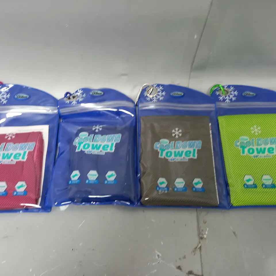 BOXED AQUA LASER SET OF 4 COOL DOWN TOWELS