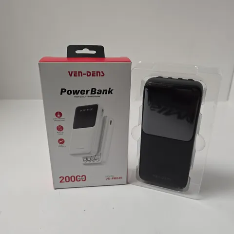 BOXED VEN-DENS 20000MAH POWRBANK IN BLACK (VD-PB046)