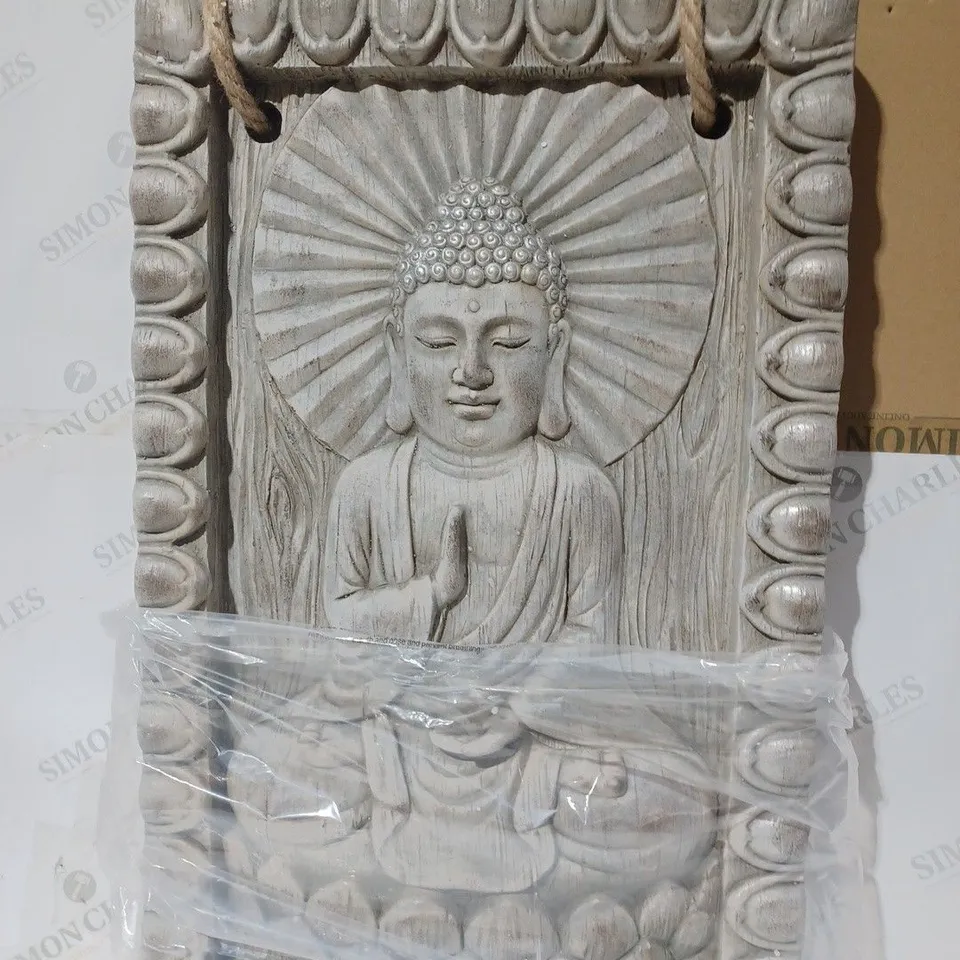 MY GARDEN STORIES HANGING BUDDHA WALL DECOR - GREY WITH GOLD 