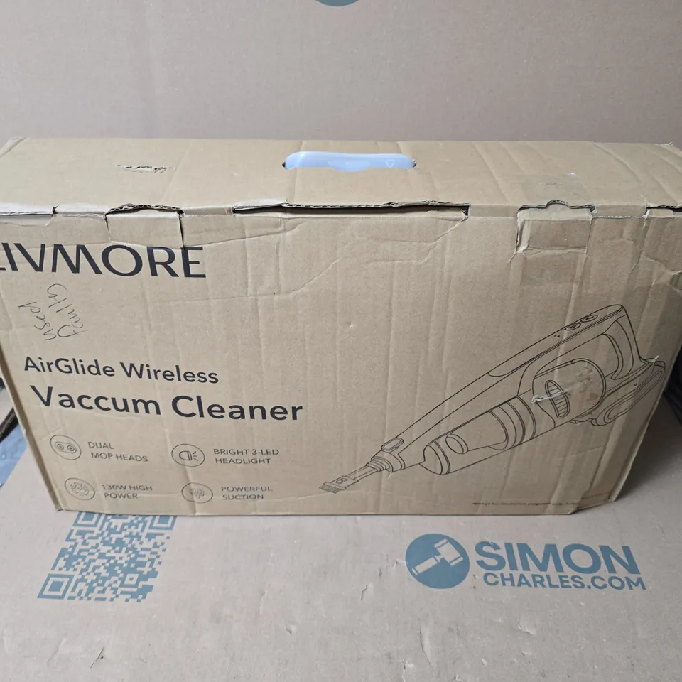 LIVMORE AIRGLIDE WIRELESS VACUUM CLEANER – BOXED
