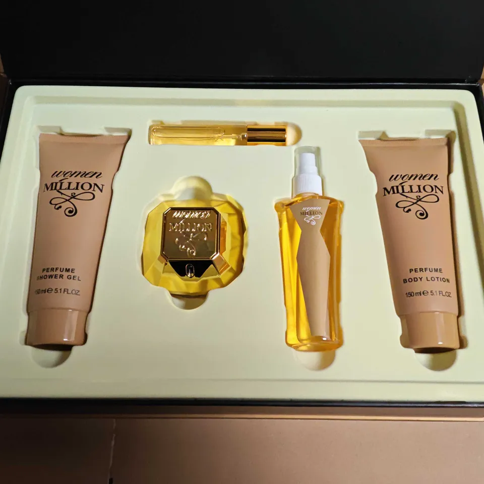 WOMEN MILLION 5-PIECE BEAUTY SET TO INCLUDE EUU DE PARFUM AND BODY LOTION
