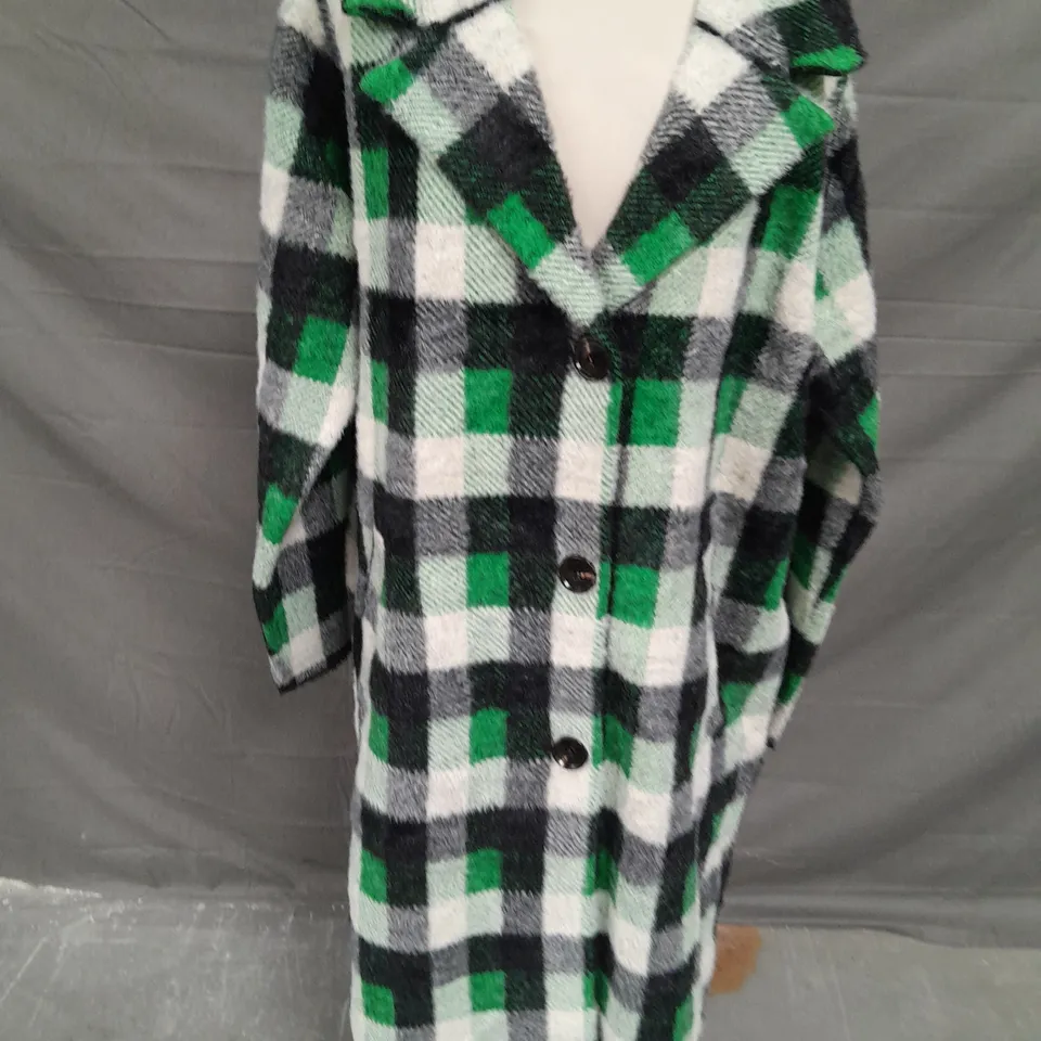 NVLT CGRREN CHECK COAT - XL