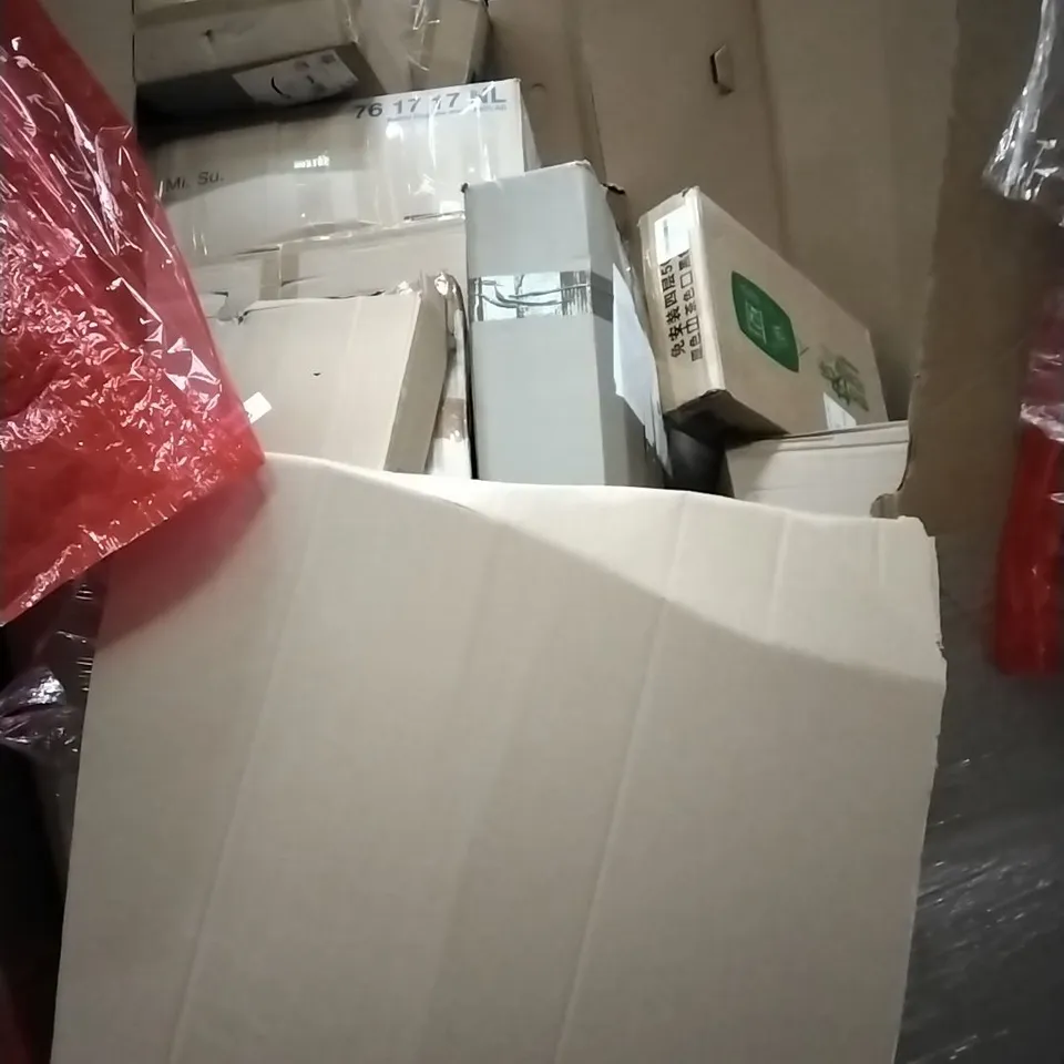 PALLET OF HOUSEHOLD ITEMS TO INCLUDE JUICER,KNITTING MAC,CAST IRON TORTILLA PRESS,SHOE RACK AND OTHER ASSORTED ITEMS...