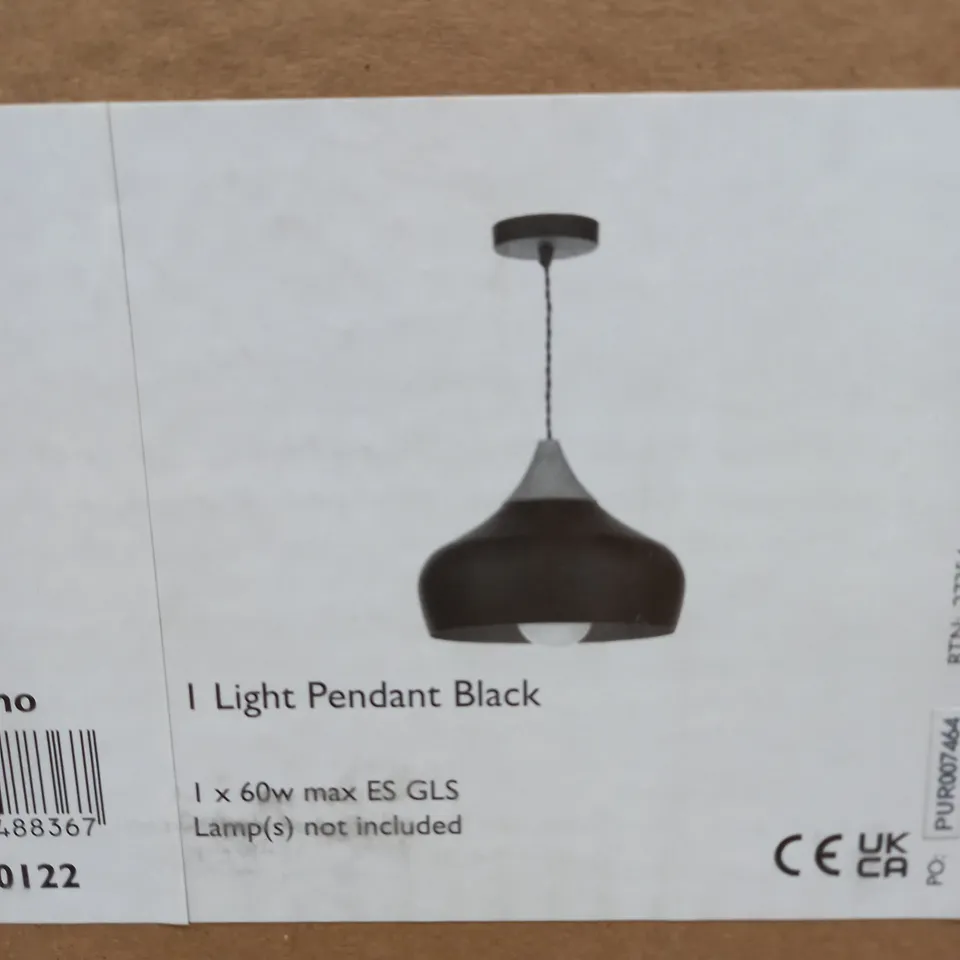 GAUCHO 1 LIGHT PENDANT BLACK