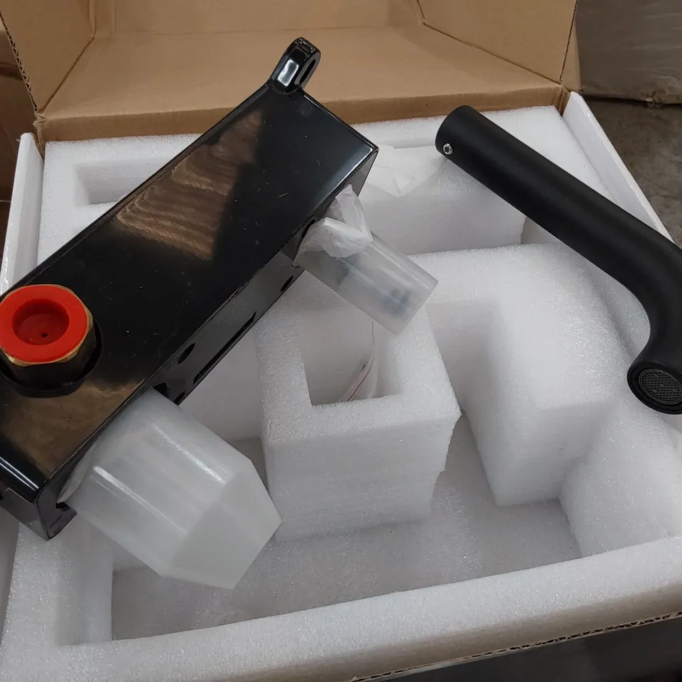 BOXED ARISSA ROUND MATT BLACK WALL MOUNTED BASIN MIXER TAP