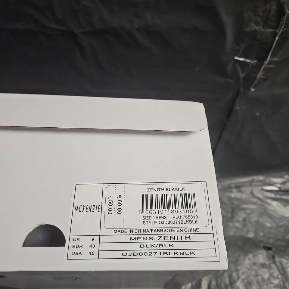 McKenzie Zenith Sneakers – Men's Black/Black, UK 9 (Boxed)