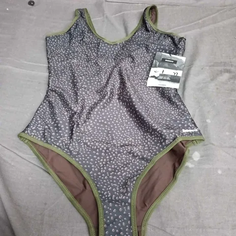 FINISTERRE AILA REVERSIBLE SCOOP SWIMSUIT – EAGLE RAY PRINT, DARK WOODSMOKE, UK 10