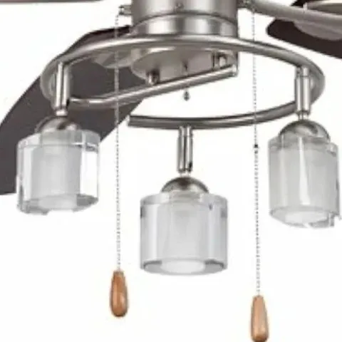 FARO BARCELONA INDUS CHROME CEILING FAN WITHOUT LIGHT & 3 STEEL BLADES
