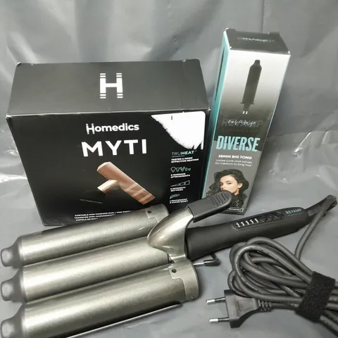 APPROXIMATELY 10 ASSORTED HOMEDICS MASSAGER, HAIR STYLER, BIG TONG, ETC