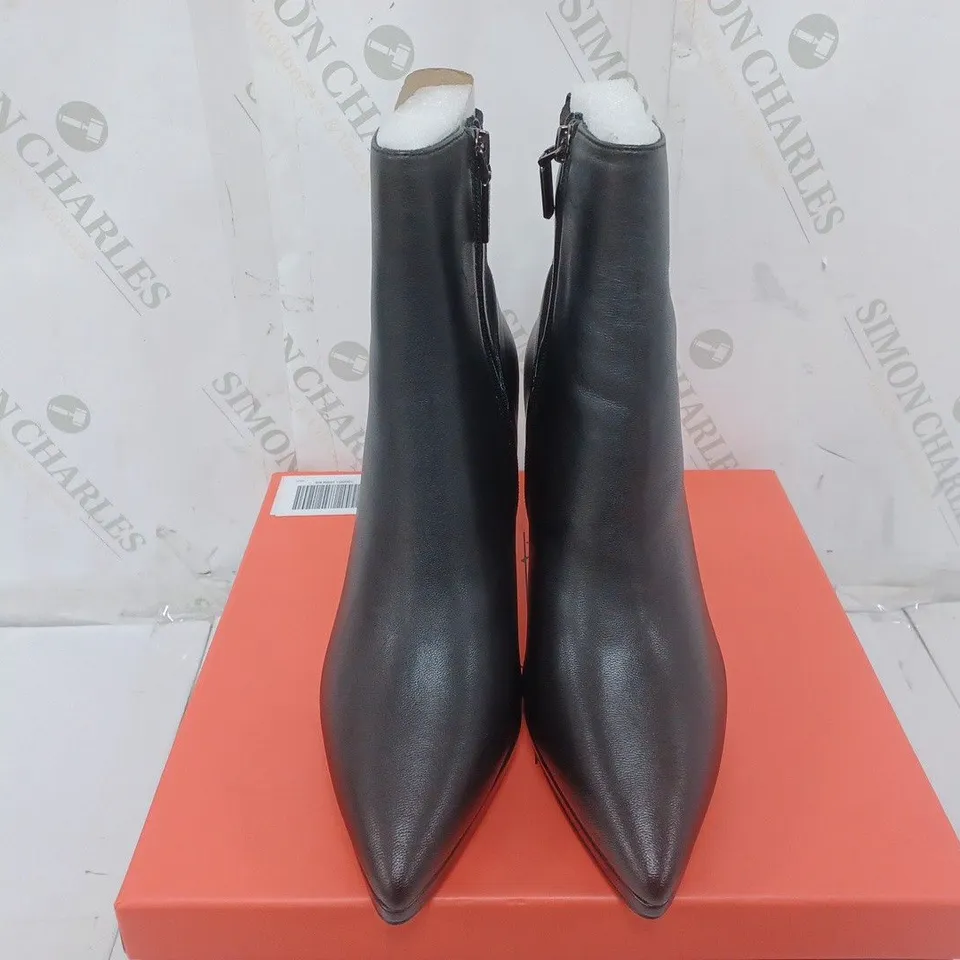 RUTH LANGSFORD PLATFORM LEATHER ANKLE BOOT - BLACK - UK 5