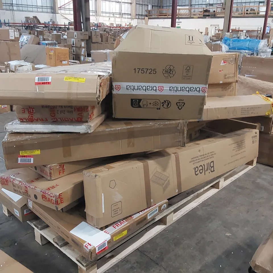 PALLET OF ASSORTED CONSUMER PRODUCTS/FURNITURE PARTS 