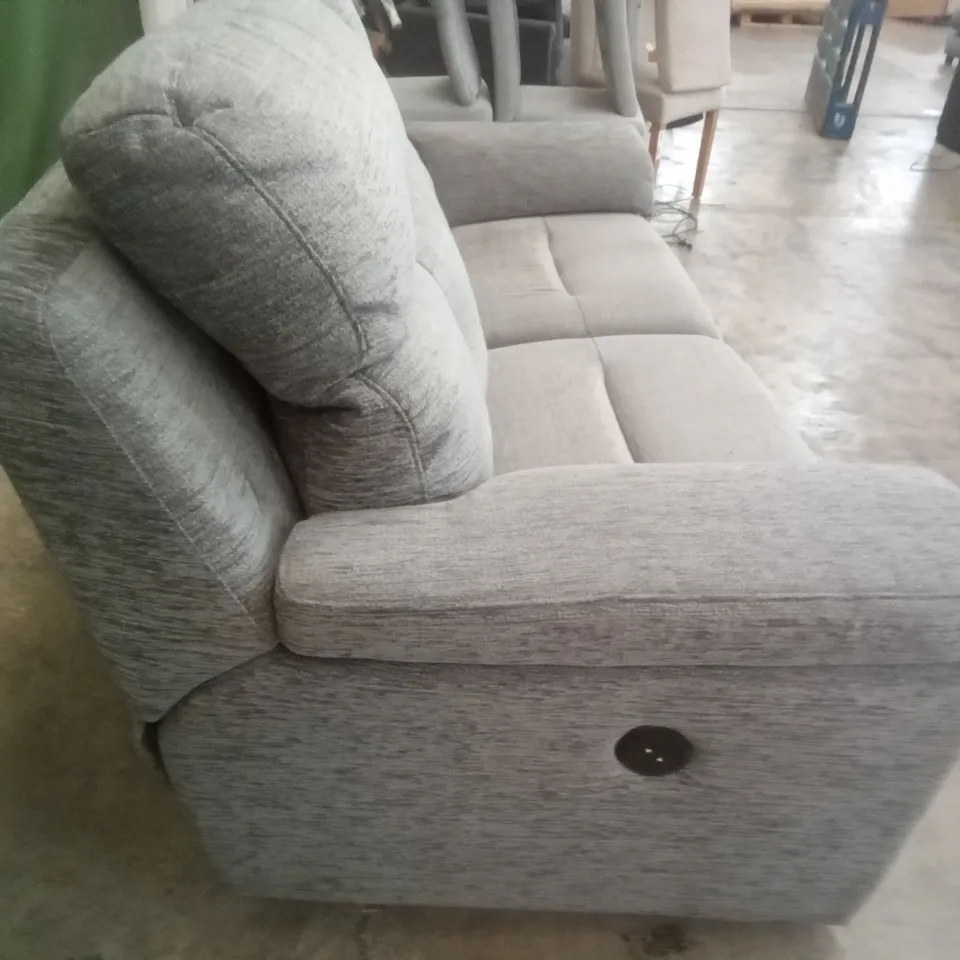 DESIGNER G PLAN MADE BURFORD 2 SEATER ELECTRIC RECLINER DBL SOFA - BOUCLE GREY FABRIC 