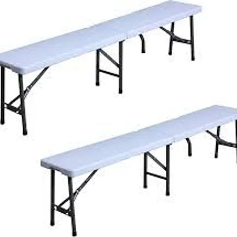 BOXED 6FT FOLDING BENCH SET WHITE 