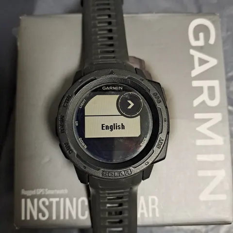 BOXED GARMIN INSTINCT SOLAR RUGGED GPS SMARTWATCH