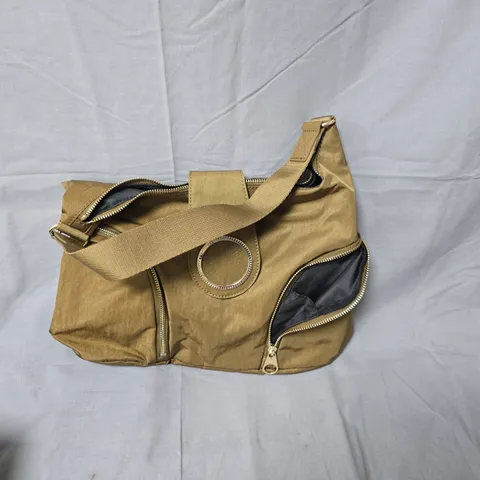 KIPLING CROSSBODY BAG – TAN NYLON WITH ROUND LOGO