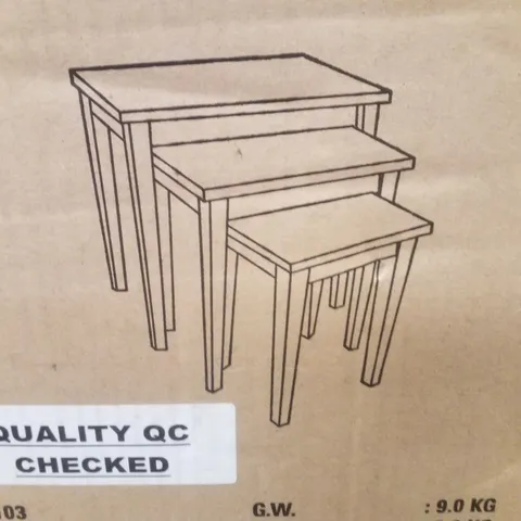 BOXED SET OF 3 NESTING TABLES - GREY & OAK