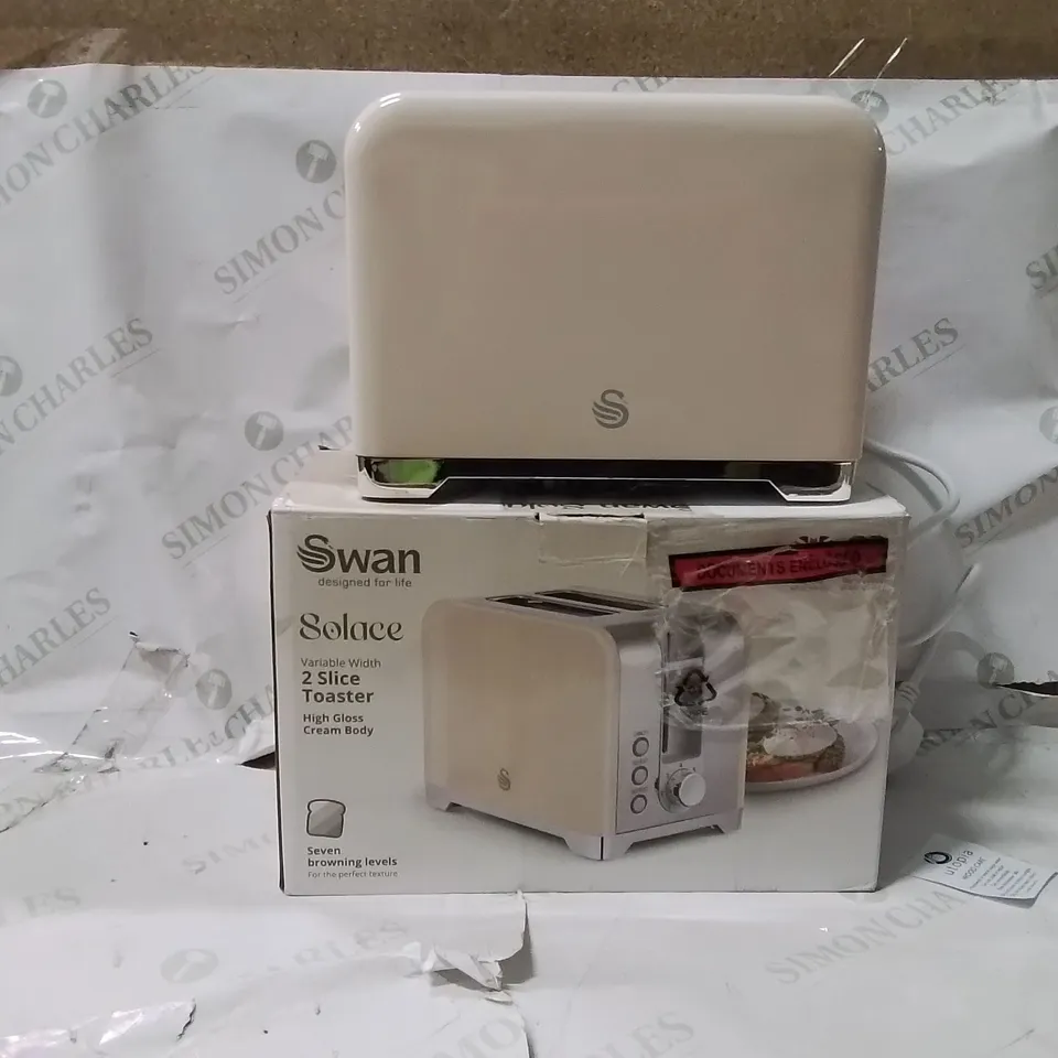 BOXED SWAN SOLACE 2 SLICE TOASTER