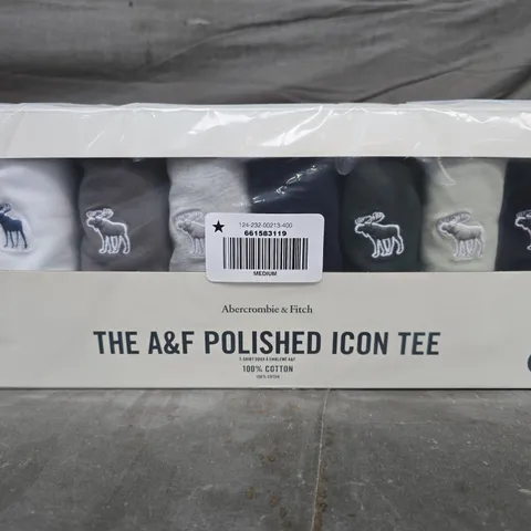 ABERCROMBIE & FITCH THE A&F POLISHED ICON TEE – PACK OF 6, MEDIUM