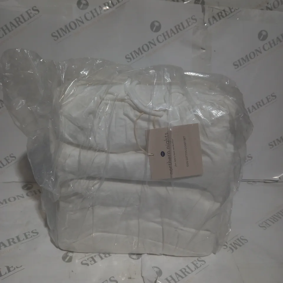 NORTHERN NIGHTS COTTON SEERSUCKER 3 PIECE DUVET SET - KING SIZE 