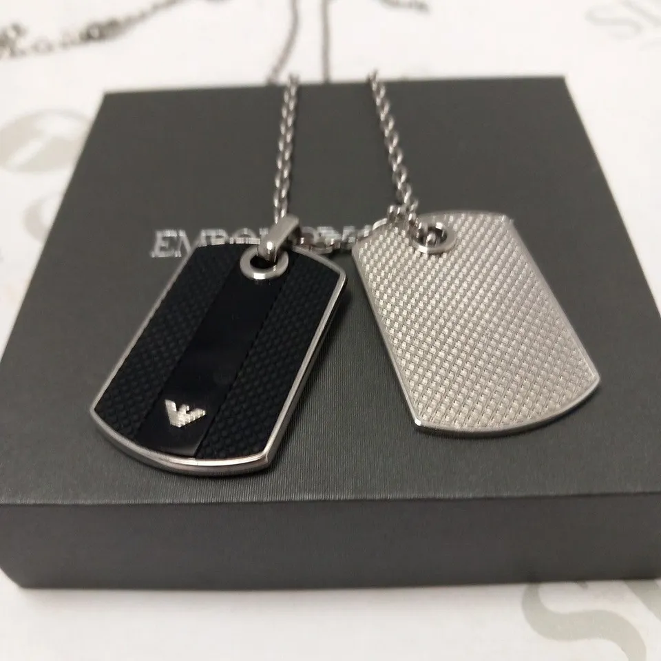 BOXED EMPORIO ARMANI MENS TAG NECKLACE