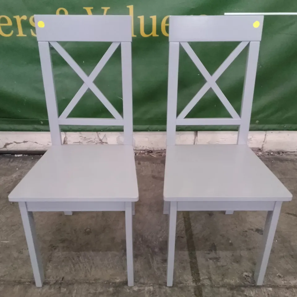 SET OF 2 NEW KENDAL GREY DINING CHAIRS