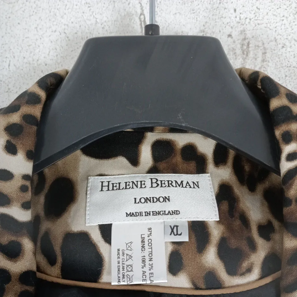 HELENE BERMAN LEOPARD PRINT COAT – XL, MADE IN ENGLAND