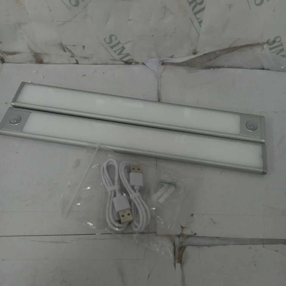 SET OF 2 SFIXX USB RECHARGEABLE MOTION SENSOR LIGHTS IN SILVER